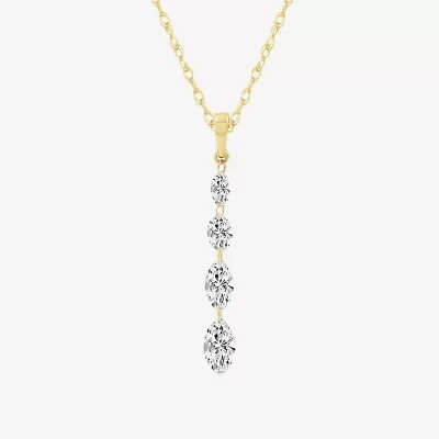 F / Si2) Womens / CT. T.W. Lab Grown White Diamond 10K Gold 18 Inch Pendant Necklace