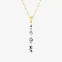 F / Si2) Womens / CT. T.W. Lab Grown White Diamond 10K Gold 18 Inch Pendant Necklace