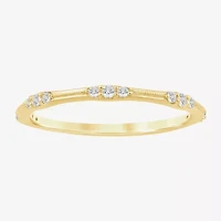 (I / Si2) Womens 1/7 CT. T.W. Lab Grown White Diamond 10K Gold Wedding Band