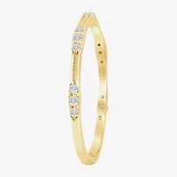 (I / Si2) Womens 1/7 CT. T.W. Lab Grown White Diamond 10K Gold Wedding Band