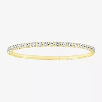 (F / Si2) Womens 2 CT. T.W. Lab Grown White Diamond 14K Gold Over Silver Bangle Bracelet