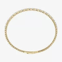 (F / Si2) Womens 2 CT. T.W. Lab Grown White Diamond 14K Gold Over Silver Bangle Bracelet