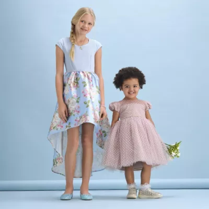 Bonnie Jean Big Kid Girls Short Sleeve Cap Fit + Flare Dress