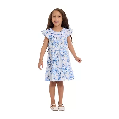 Bonnie Jean Little Girls Short Sleeve Flutter A-Line Dress