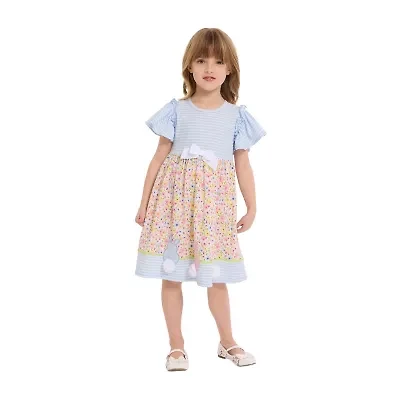Bonnie Jean Little Girls Short Sleeve Flutter A-Line Dress