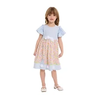 Bonnie Jean Little Girls Short Sleeve Flutter A-Line Dress