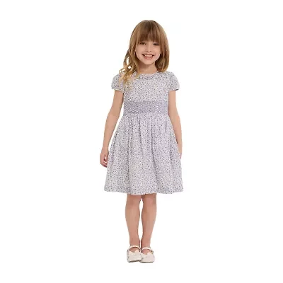 Bonnie Jean Little Girls Short Sleeve Puffed A-Line Dress