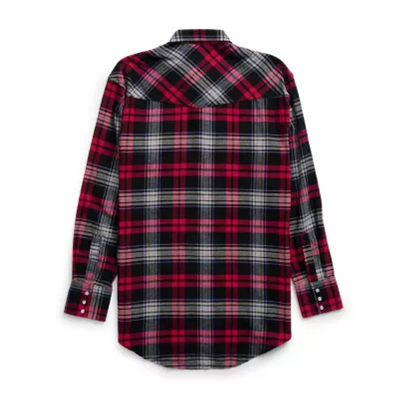 Ely Cattleman Mens Long Sleeve Classic Fit Tall Flannel Shirt