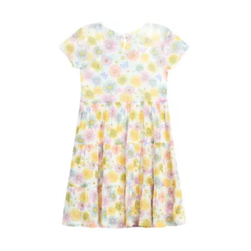 by&by girl Little Girls Cap Floral 2-pc. Dress Set