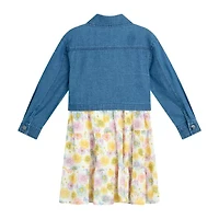 by&by girl Little Girls Cap Floral 2-pc. Dress Set