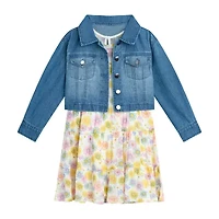 by&by girl Little Girls Cap Floral 2-pc. Dress Set