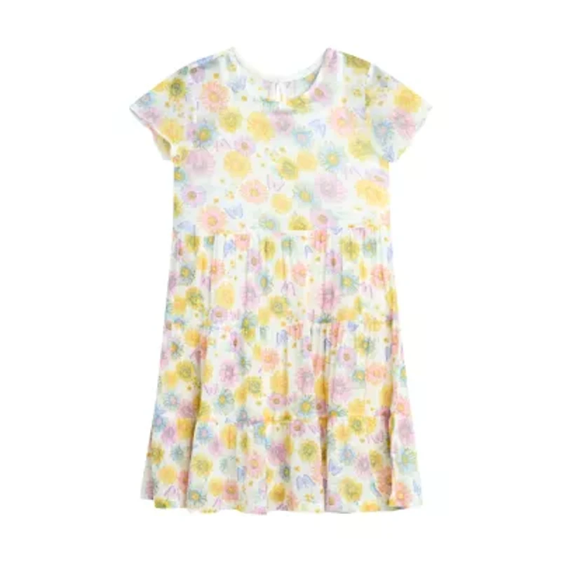 by&by girl Little Girls Cap Floral 2-pc. Dress Set