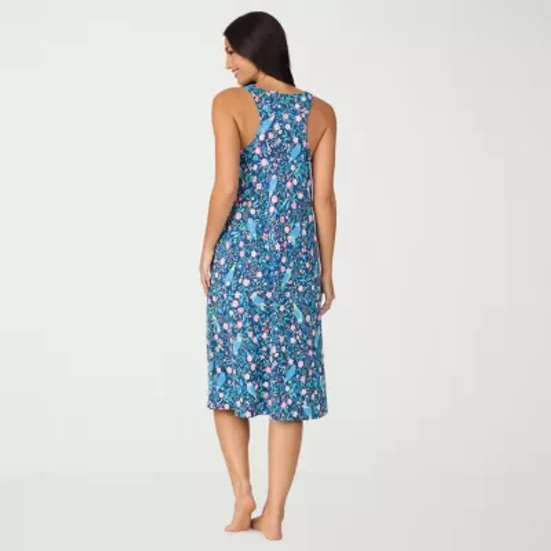 Cuddl Duds Womens Sleeveless V Neck Nightgown