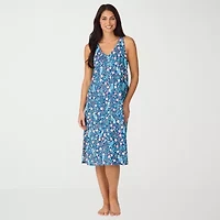 Cuddl Duds Womens Sleeveless V Neck Nightgown