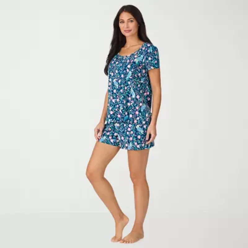Cuddl Duds Womens Short Sleeve 2-pc. Pajama Sets