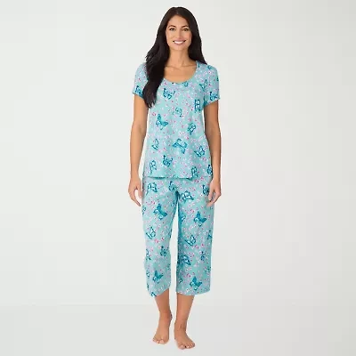 Cuddl Duds Womens Short Sleeve 2-pc. Pajama Sets