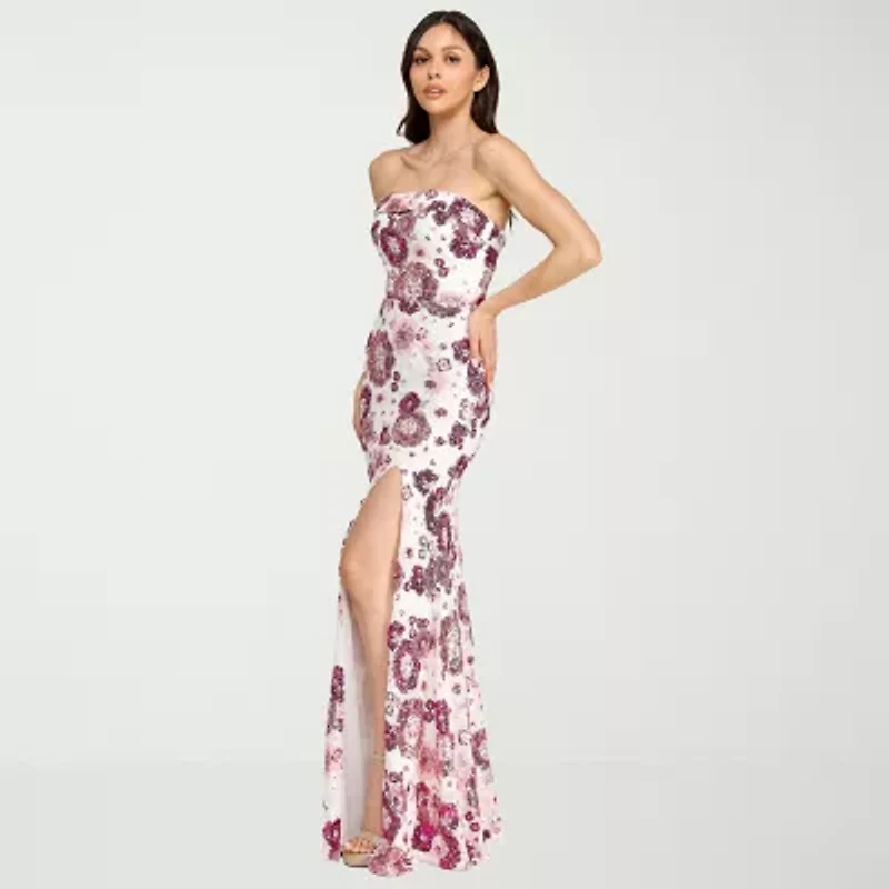 City Triangle Womens Juniors Sequin Floral Bodycon Dress