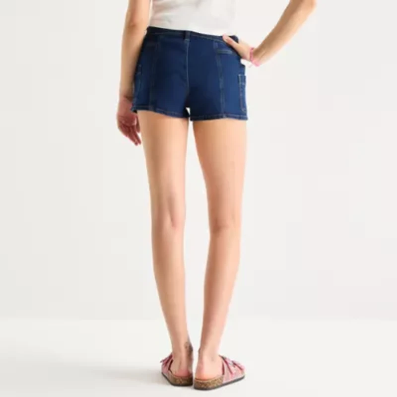 Arizona Womens 2 1/2" Low Rise Juniors Plus Denim Short