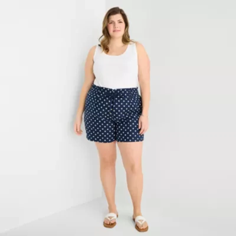 St. John's Bay Womens Plus Pull-On Short