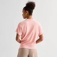 Worthington Womens Short Sleeve Polo Sweater