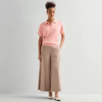 Worthington Womens Short Sleeve Polo Sweater