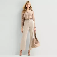 Worthington Womens Long Sleeve Slim Fit Blouse