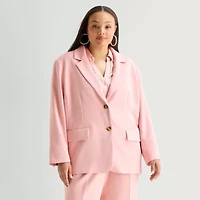 Worthington Womens Plus Relaxed Fit Blazer
