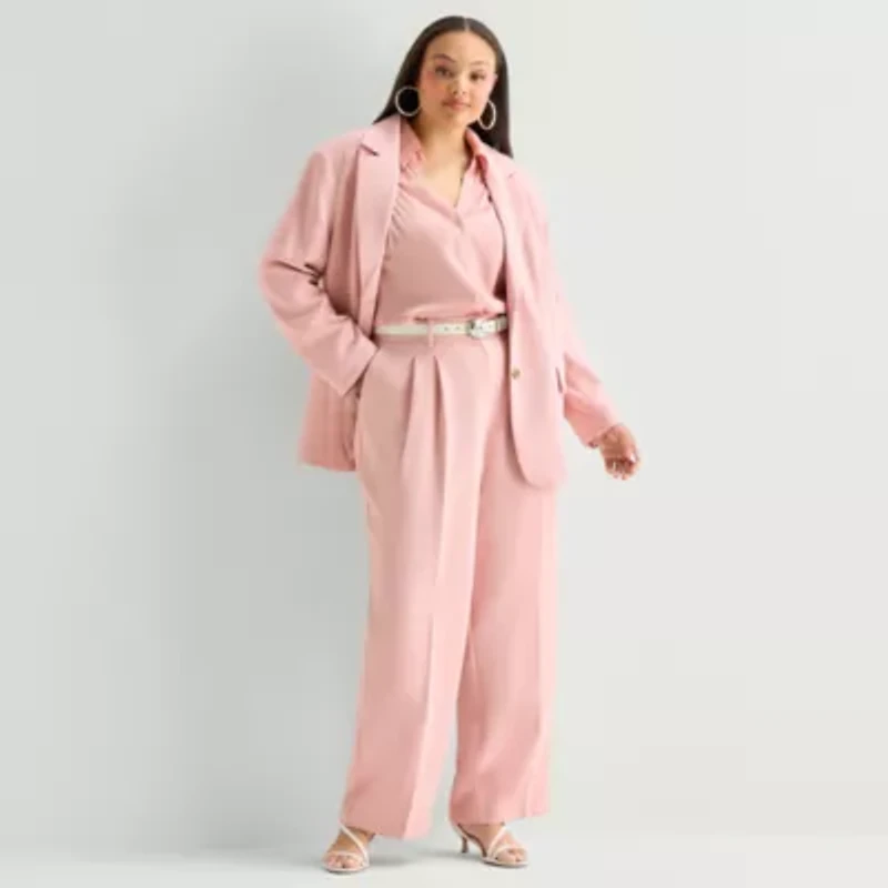 Worthington Womens Plus Relaxed Fit Blazer