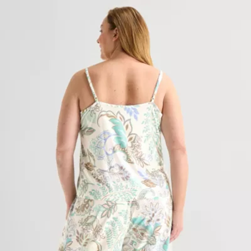 Liz Claiborne Cool and Calm Womens V Neck Sleeveless Pajama Top