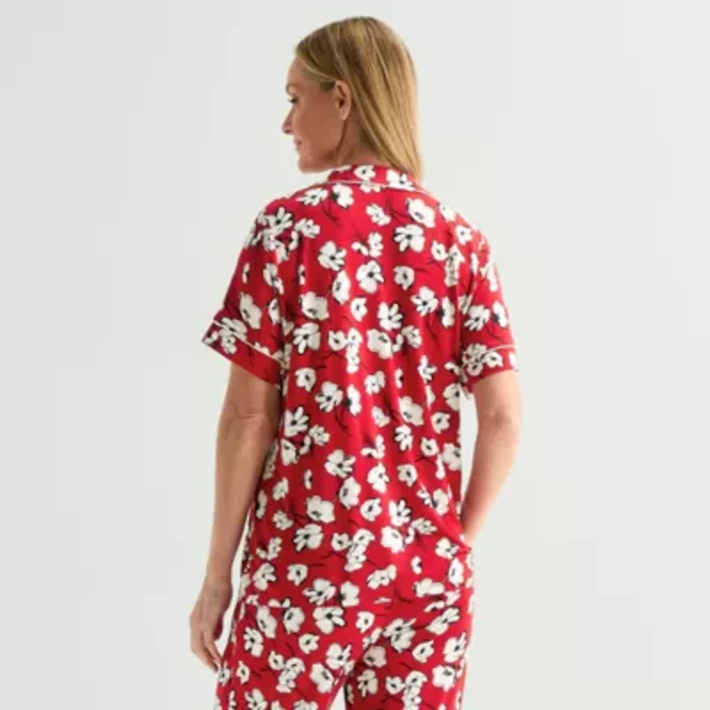 Liz Claiborne Cool and Calm Womens Short Sleeve Pajama Top