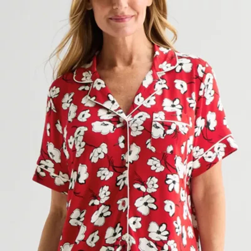 Liz Claiborne Cool and Calm Womens Short Sleeve Pajama Top