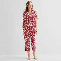 Liz Claiborne Cool and Calm Womens Short Sleeve Pajama Top