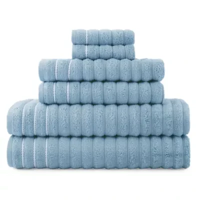Home Expressions 6-pc. Ribbed Solid Bath Towel Set