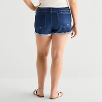 Arizona Womens 2 1/2" Low Rise Juniors Plus Denim Short