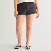 Arizona Womens 1 1/2" Low Rise Juniors Plus Chino Short