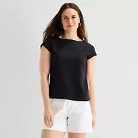 Liz Claiborne Womens Boat Neck T-Shirt