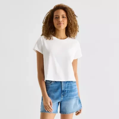 a.n.a Womens Crew Neck Short Sleeve T-Shirt