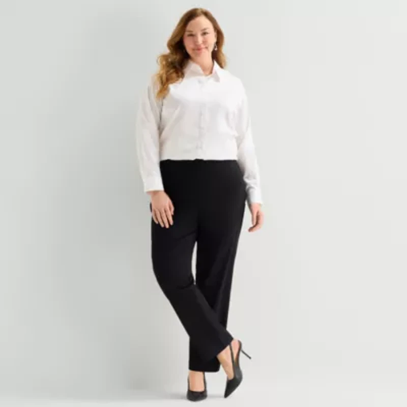 Liz Claiborne Womens Plus Long Sleeve Dress Shirt