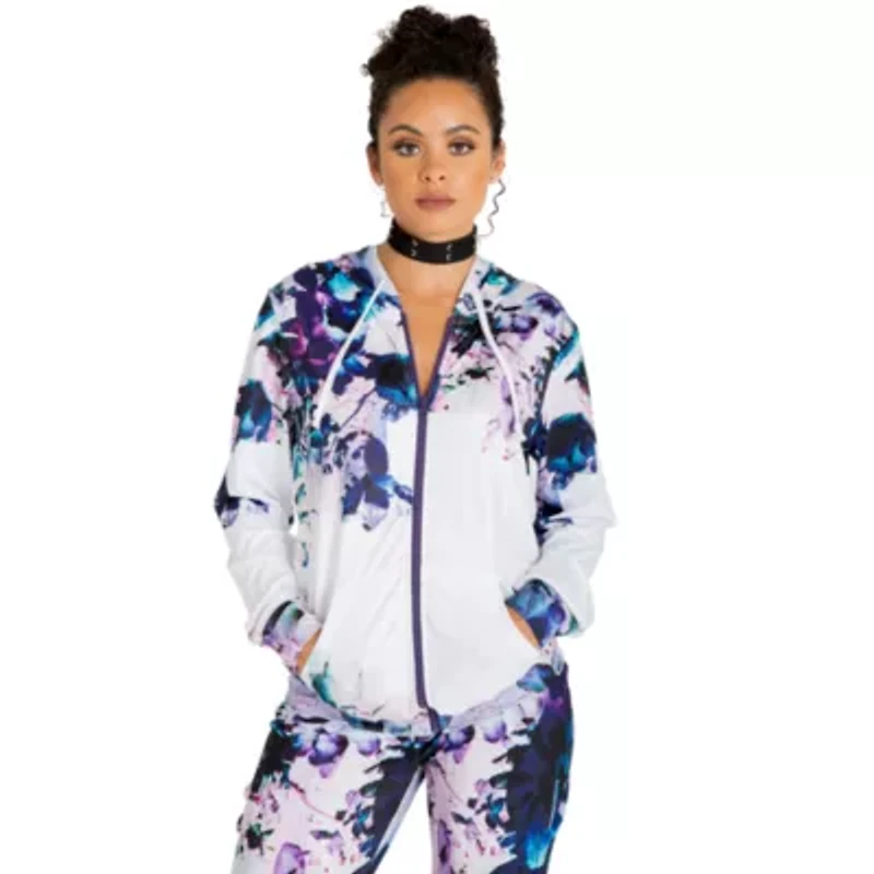 Poetic Justice Womens Hooded Lightweight Track Jacket
