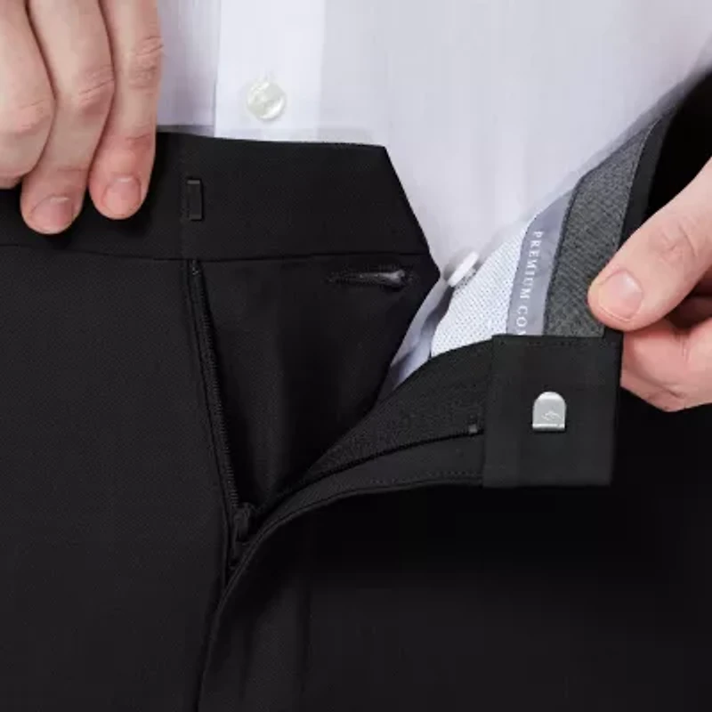 Haggar Premium Comfort Mens Waistband Slim Fit Dress Flat Front Pant