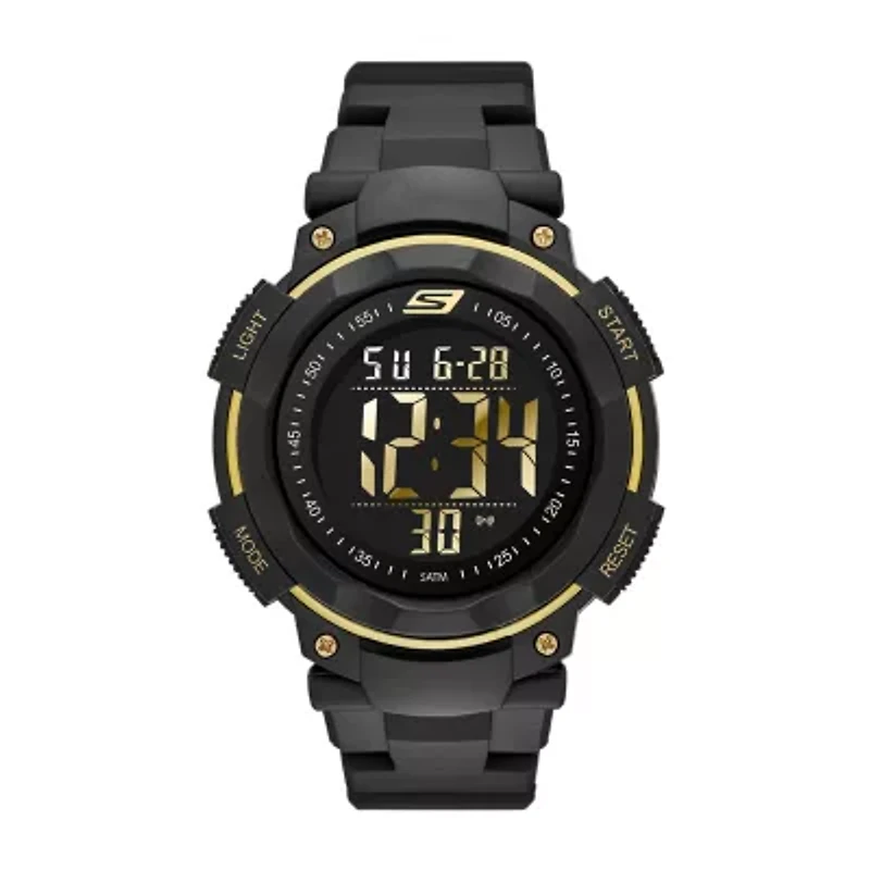 Skechers Ruhland Mens Chronograph Digital Black Strap Watch Sr1019