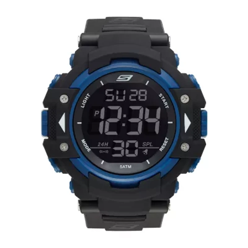 Skechers Keats Mens Chronograph Digital Black Strap Watch Sr1035