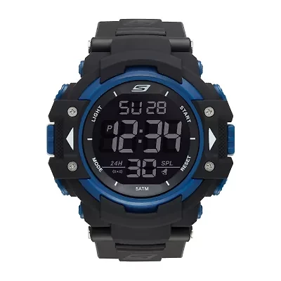 Skechers Keats Mens Chronograph Digital Black Strap Watch Sr1035