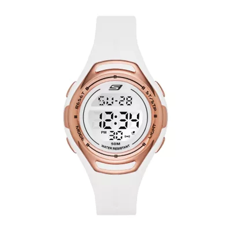 Skechers Artesia Womens Chronograph Digital White Strap Watch Sr2011