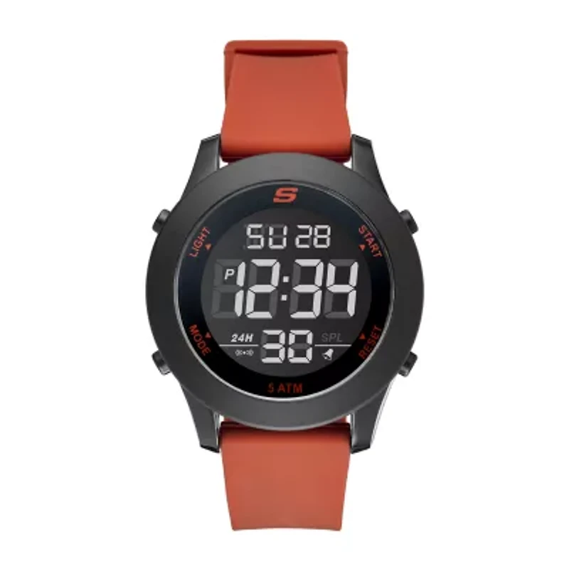 Skechers Rosencrans Digital Oversize Mens Chronograph Digital Red Strap Watch Sr5109