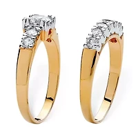 Womens 1/ CT. T.W. Cubic Zirconia 18K Gold Over Brass Bridal Set
