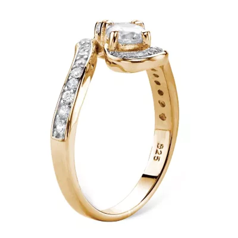 DiamonArt® Womens 1 3/8 CT. T.W. White Cubic Zirconia 14K Gold Over Silver Cocktail Ring