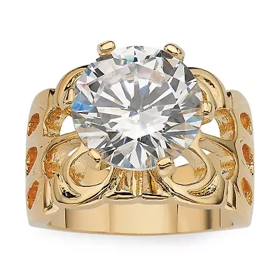 Womens 6 CT. T.W. Cubic Zirconia 14K Gold Over Brass Engagement Ring