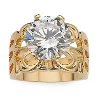 Womens 6 CT. T.W. Cubic Zirconia 14K Gold Over Brass Engagement Ring