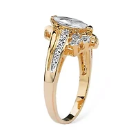 Womens 1 1/10 CT. T.W.  Cubic Zirconia 14K Gold Over Brass Engagement Ring